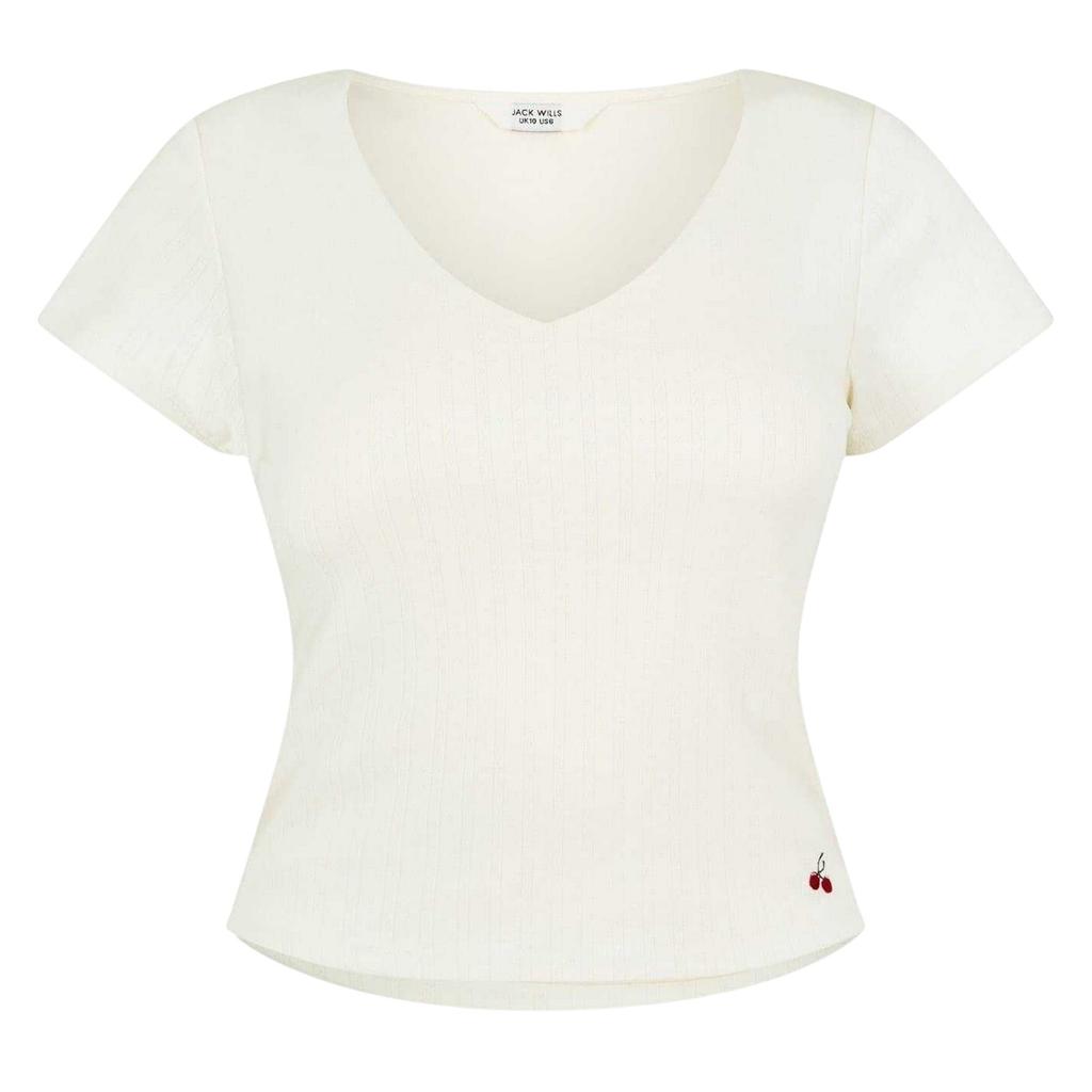 Jack Wills Womens/Ladies Cropped V Neck T-Shirt