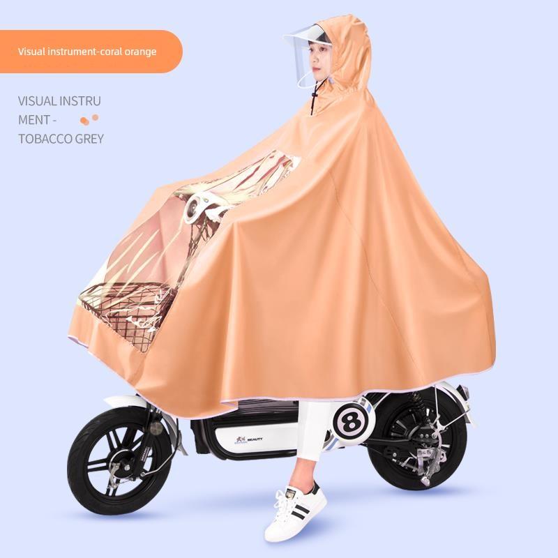 Electric Motorcycle Raincoat for One Person, Women's Small-Sized, Long Full-Body Raincoat for Heavy Rain, Men's Double-Person New Style Rain Poncho