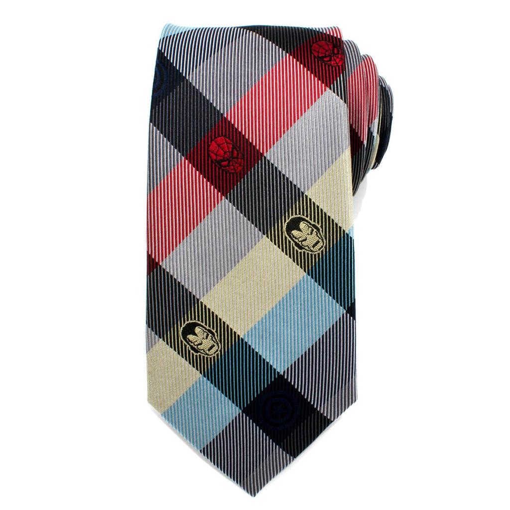 Marvel Hero Plaid Tie [Cufflinks] Mv-icnpld-rwb-tr