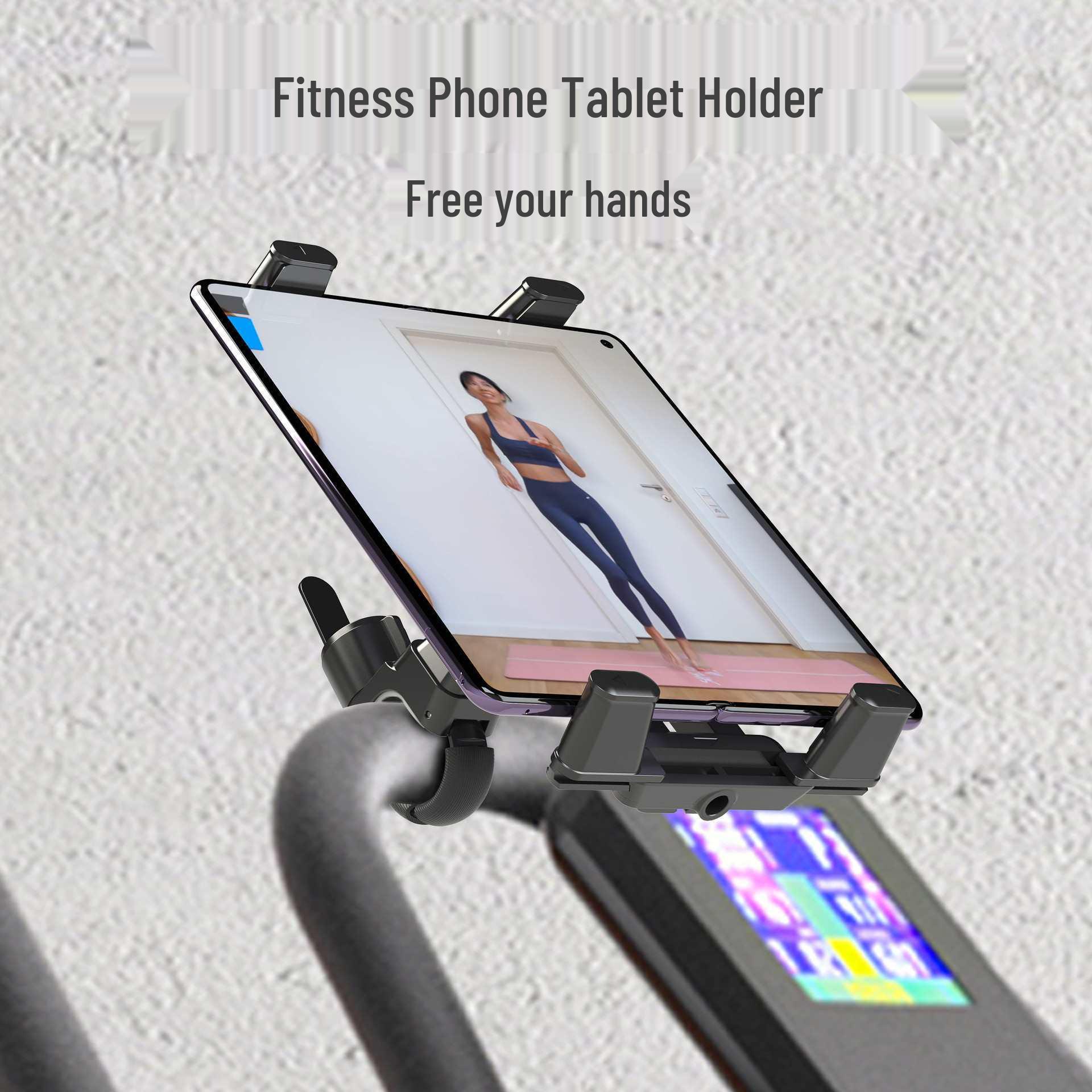 Universal Adjustable Tablet & Phone Holder for Treadmills, Bikes, and Ellipticals