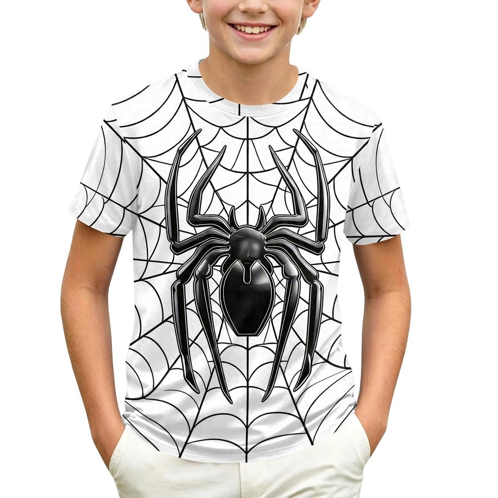Kids' Short Sleeve Neck T-Shirt with Graphic Print for Casual Daily Wear