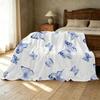 Soft Flannel Fleece Blanket, Breathable Cozy Throw with Butterfly Design Lightweight All Seasons for Home Office, Christmas & Halloween
