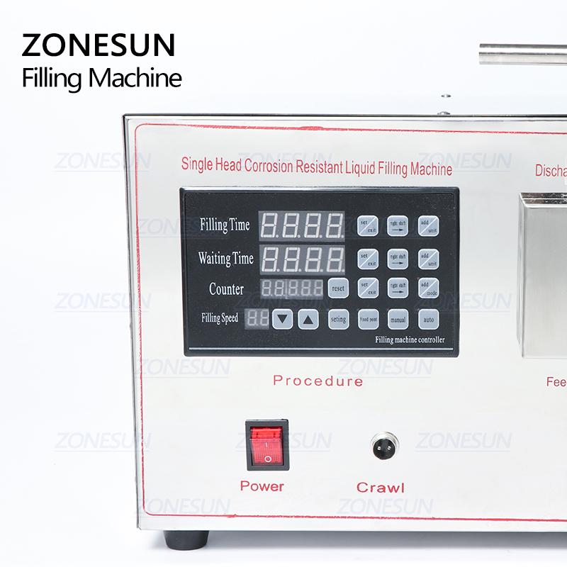 ZONESUN ZS-GZYG1 Automatische Magnetpumpen-Abfüllmaschine Getränk Parfüm Ethanol Alkohol Wasserstoffperoxid Ätherisches Öl Flüssigkeit