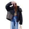 2025 Women's Autumn Winter Short Loose Cotton-Padded Jacket - College Style, Thickened, Candy Colors