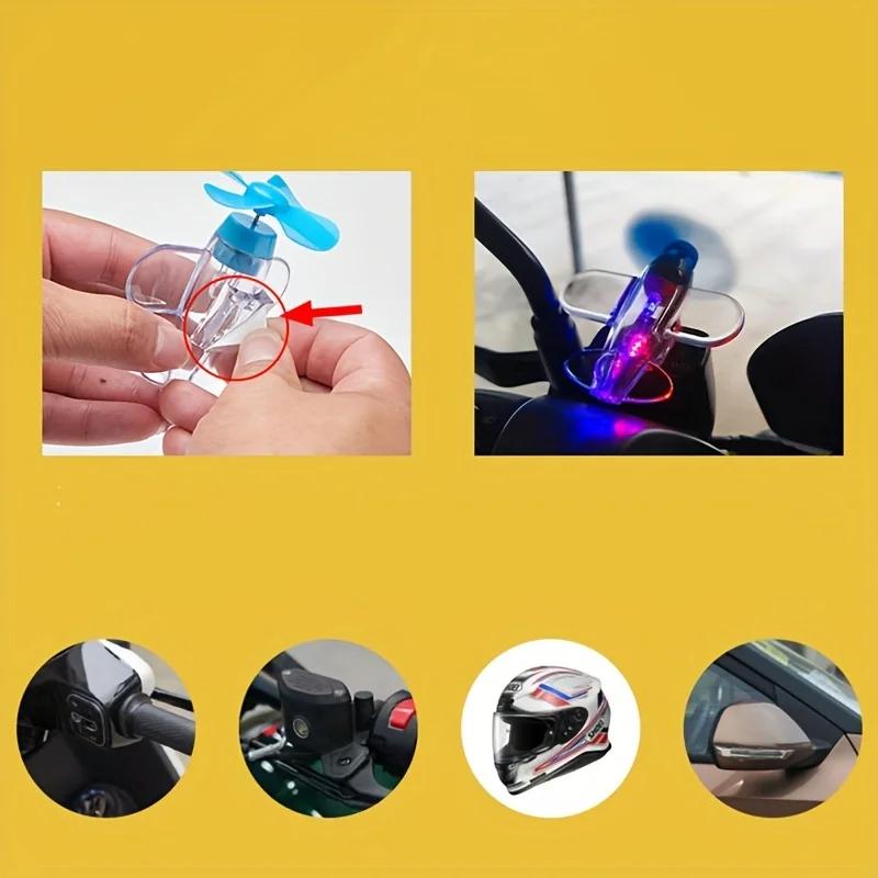 Creative Funny Mini Airplane LED Colorful Lights Safe Riding Fashion Car Decorations Warning Wind Power Generation Gift