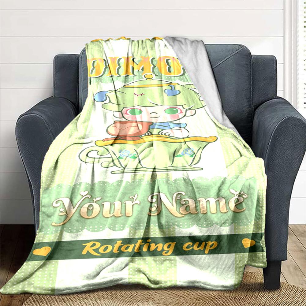 Pop Mart Personalized Text Blanket Throw Personalized Blanket Soft Warm Cozy Suitable for Bed Chair Office Seaside Four Seasons Universal