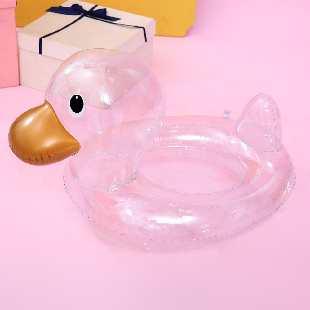 

Cartoon 07yearold Baby Transparent Duckling Swimming Circle Water Toy Stand
