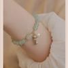 Qinggeyin Natural Aventurine and Hetian Jade Pearl Bracelet for Women, New Style, Light Luxury, Niche, High-end Feel