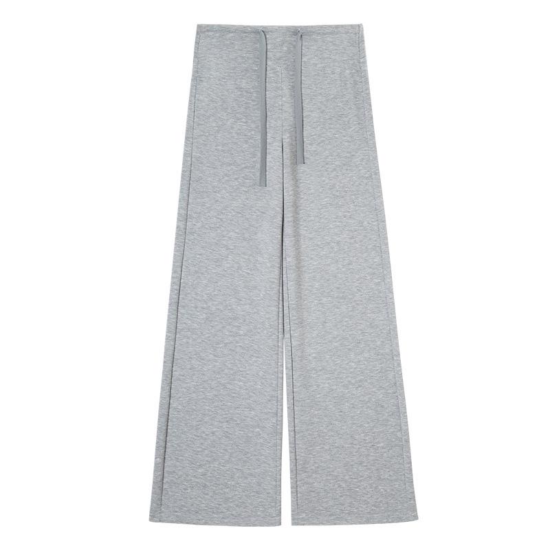 Women's Summer 2025 High-Waisted Gray Joggers - Thin, Loose, Ice Silk, Narrow-Leg Pants