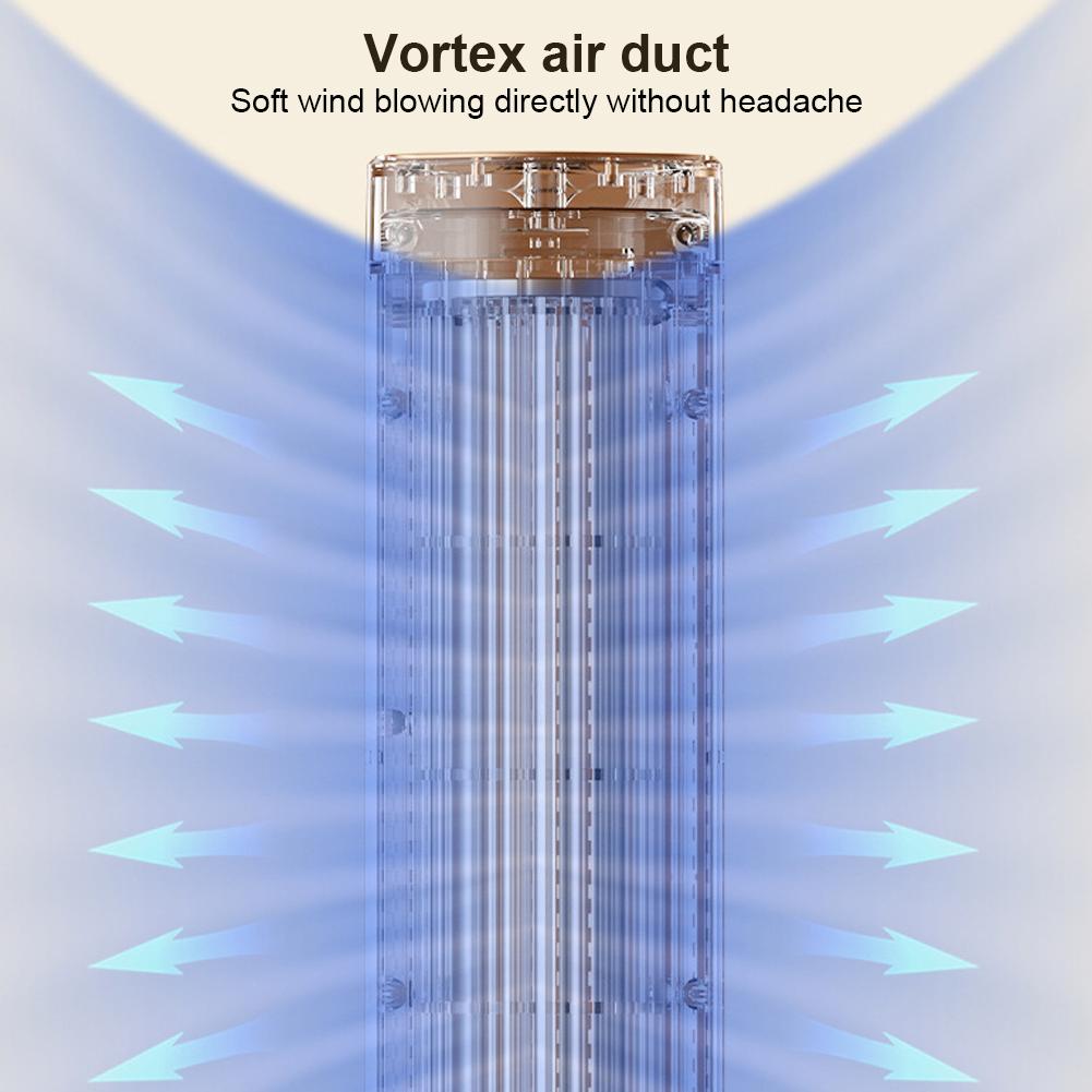 Tower Fan USB Charging Portable Air Conditioner 1200mAh Desktop Cooling Fan Wireless Desk Fan for Home Office