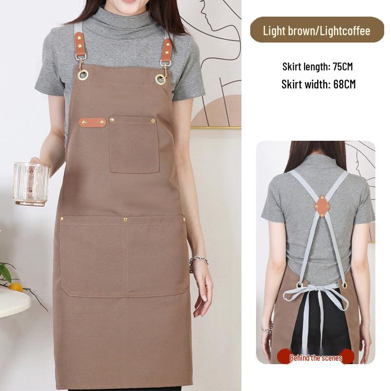 Waterproof & Oil-proof Canvas Kitchen Apron with Custom Logo