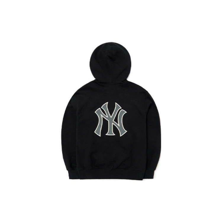 MLB New York Yankees FW22 Logo Print Hooded Zip-Up Long Sleeve Fleece Sweatshirt Unisex Sweatshirt Black 3ATRB0426-50BKS