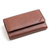 Leather Craftsman Dualline Men's Tri-Fold Leather Key Case with Coin Purse, 5-Ring Key Case, DU024 BR (Cafe Brown), Made with Genuine Tochigi Leather
