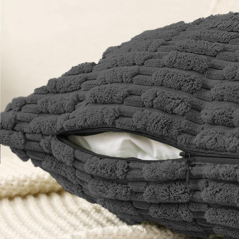 Crushed Velvet Corduroy Grain Cushion Covers 50cm/45cm/40cm Sofa Bed Square Décor Pillows