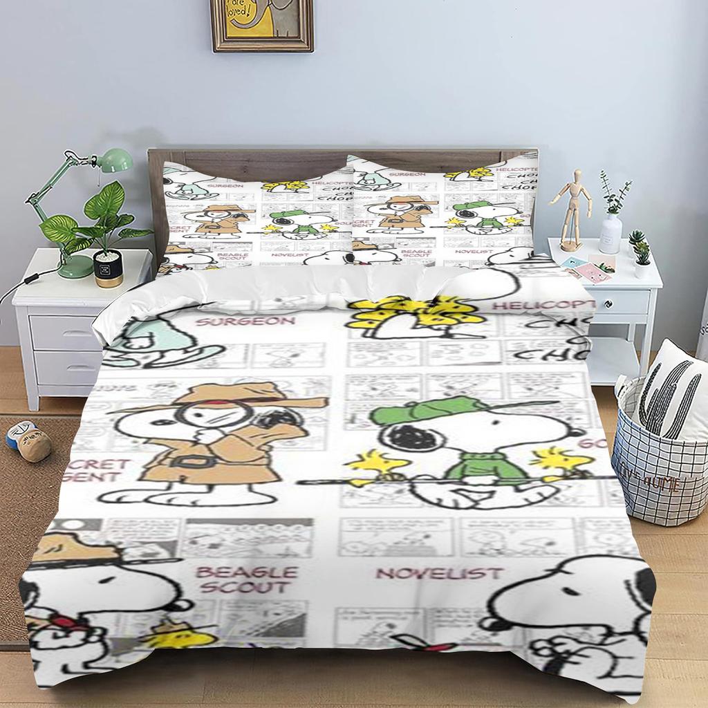 Snoopy Quilt Cover for Teen Kids Bedroom Skin-Friendly Breathable Cute Printed Comforter Warmth Bedding Cartoon New Design