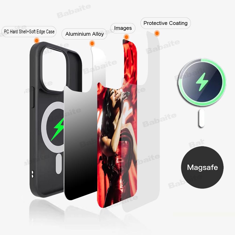 Singer J-Jhene-Aiko Phone Case Magnetic Case For IPhone 16 14 13 12 11 15 Pro Max Plus For Magsafe Wireless Charge Cover
