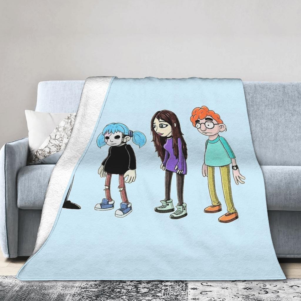 Sally Face Characters Blanket Flannel Textile Decor Multi-function Warm Throw Blanket for Sofa Couch Bedding Throws