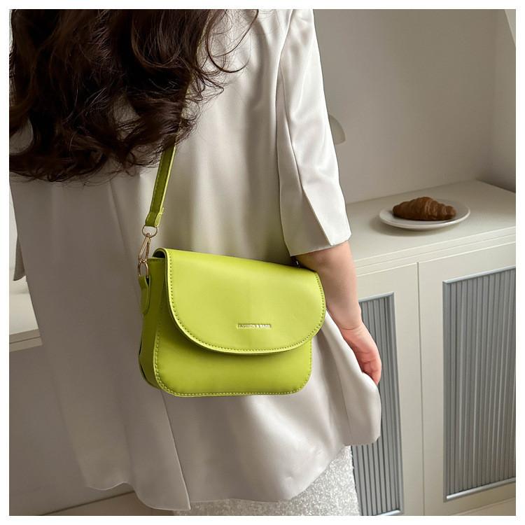 Trendy Candy-colored Saddle Bag In White Khaki Pink Green Brown Black