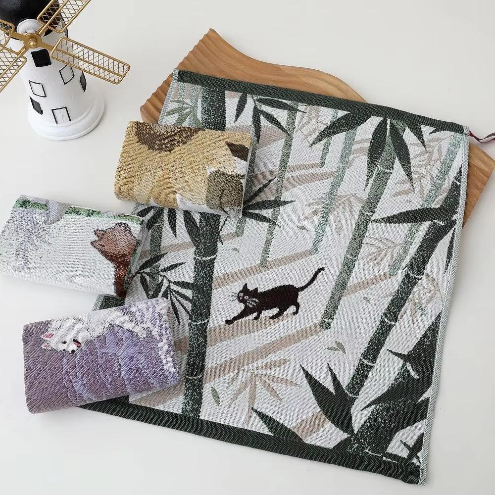 34x40cm Hand Towel Quick Dry Decorative Pure Cotton Face Towel Vintage Embroidery Flower 4 Layer Cotton Gauze Home Handkerchief