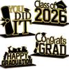 Grad Sign Wooden Bachelor Hat Wooden Letters Desktop Ornament  Tabletop Decor