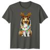 Christmas Dog Reindeer Antlers Holiday Animals Unisexs TShirt Unisexs Tee Graphic