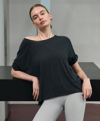 Debiweeo Sheer Loose Fit T-Shirt Devi-T0131-Charcoal