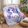 Elegant Winged Unicorn Theme Blanket Lightweight Warm Flannel Blanket Decorative Throw Blanket for Home Decoration