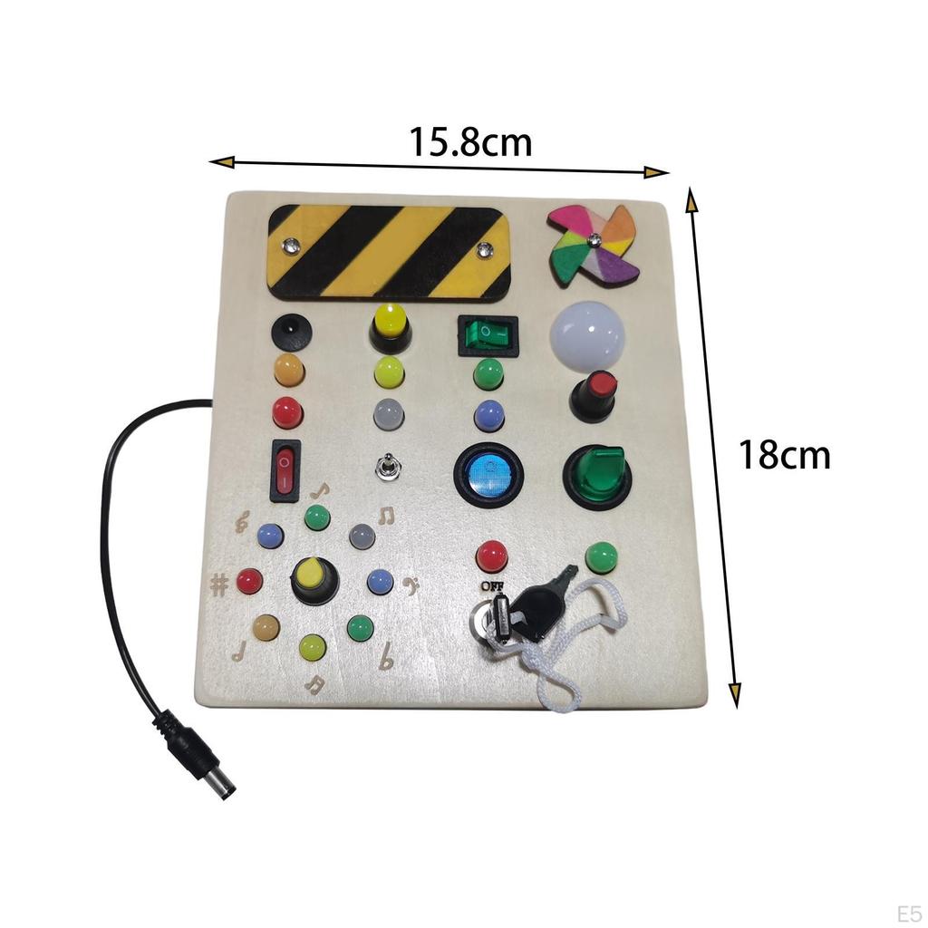 Light up Busy Board Sensory Montessori Toy Switch for Activities Boys Girls