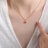 Elegant Zircon Glass Pendant Necklace with Pearl Chain