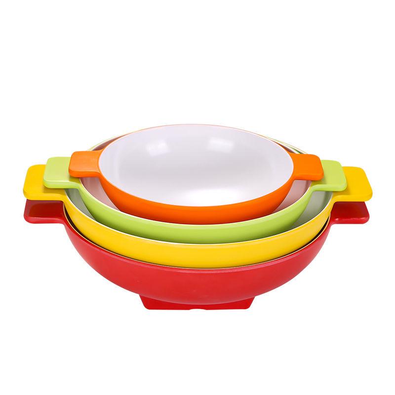 Melamine Double-Ear Bowl for Spicy Hot Pot & Ramen - Large Imitation Porcelain Tableware