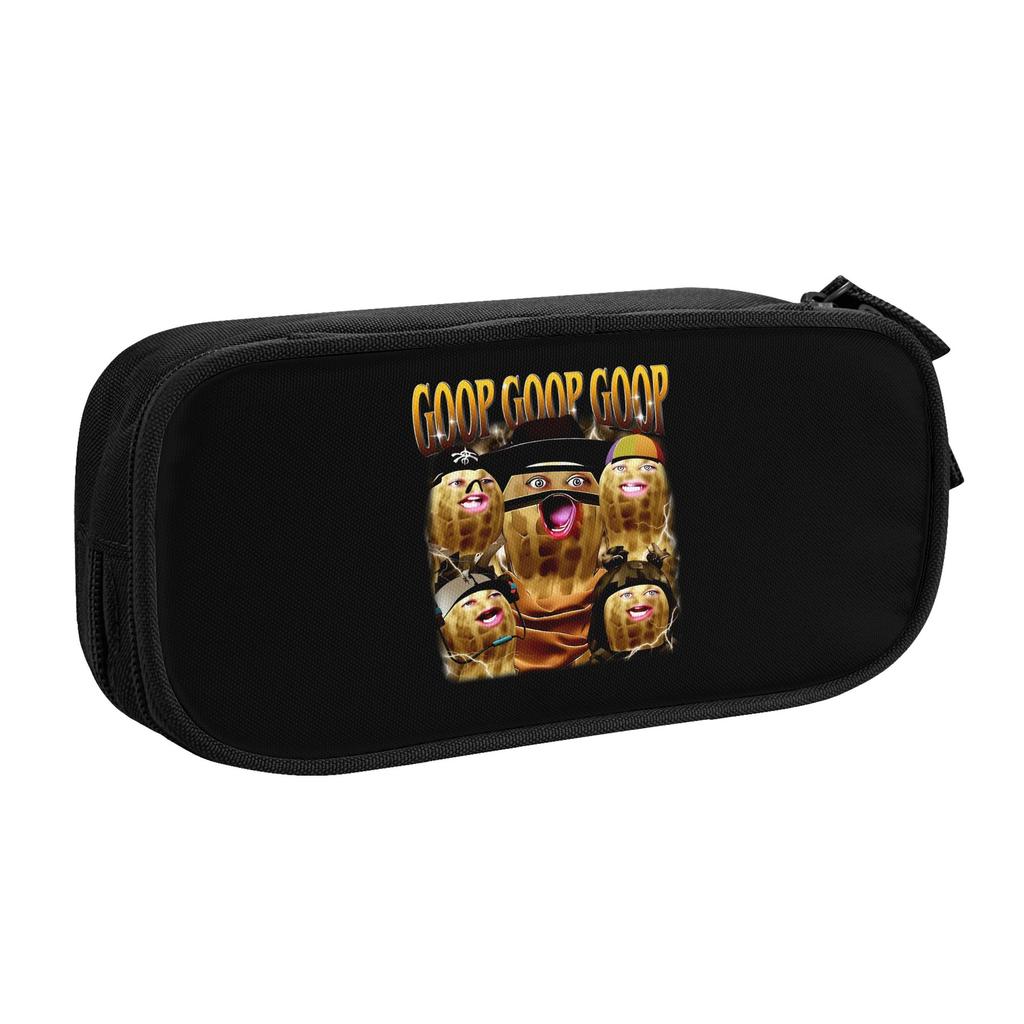 Italian Brainrot The Burnt Peanut GOOP Bungulator Pencil Cases for Boy Girl Large Storage Meme Pen Bag Box School Accessories