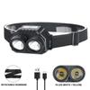 2 COB Yellow Light Dual Light Source Led Headlamp Outdoor Camping Lantern Portable Headlight Head Lamp Usb Head Flashlight Torch
