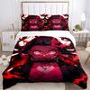 3pcs Anime Character Kamado Nezuko Pattern Bedding Three-Piece Set (1 Cover + 2 Pillowcases, No Fillings), This Printed Bedding Set Is Soft