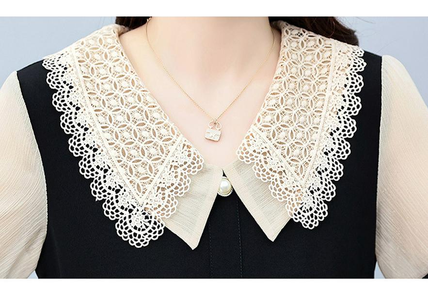 Plus Size Elegant Slimming Dress - Short Sleeve, Two-Piece Look, Summer Fashion.