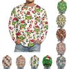 Men's Christmas Printed Imitation Cotton Long-sleeved Shirt