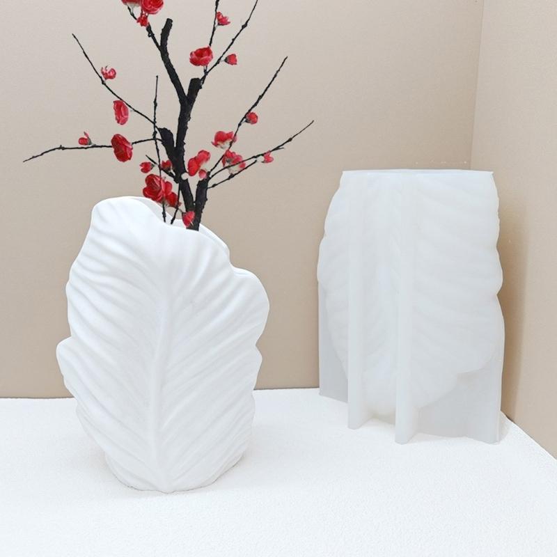 Concrete Moulds Plant Pots Mold Leaf Pattern Hand-making Silicone Molds Silicone  for Making Flowerpot Vase