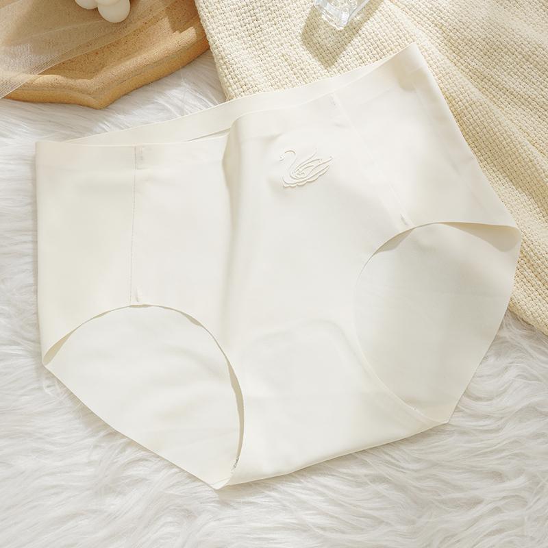 

Бесшовные женские трусики из ледяного шелка, трусы средней посадки, нижнее белье, трусы с эффектом лифтинга бедер, мягкие и удобные трусики XL белый