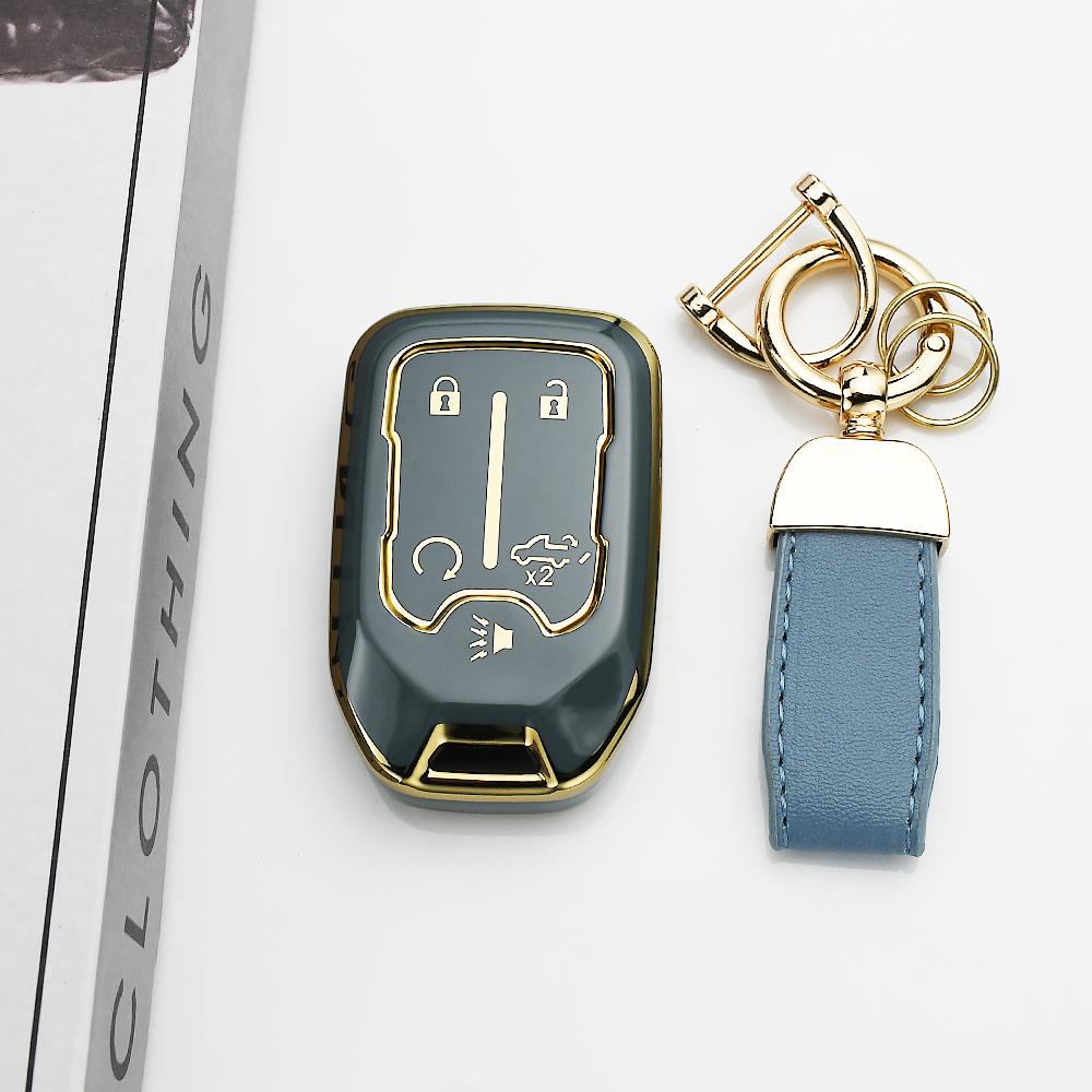 5 Buttons TPU Interior Accessories Car Key Case Cover for GMC Terrain 2019 Shell Fob Holder for Chevrolet Suburban 2019