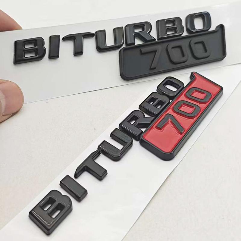 3D ABS Car Styling Logo BITURBO 700 Badge Fender Side Sticker Emblem Decals For Mercedes Benz AMG BITURBO 700 Auto Accessories