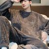Men's Plus-Size Warm Fleece Pajama Set - Autumn/Winter Style