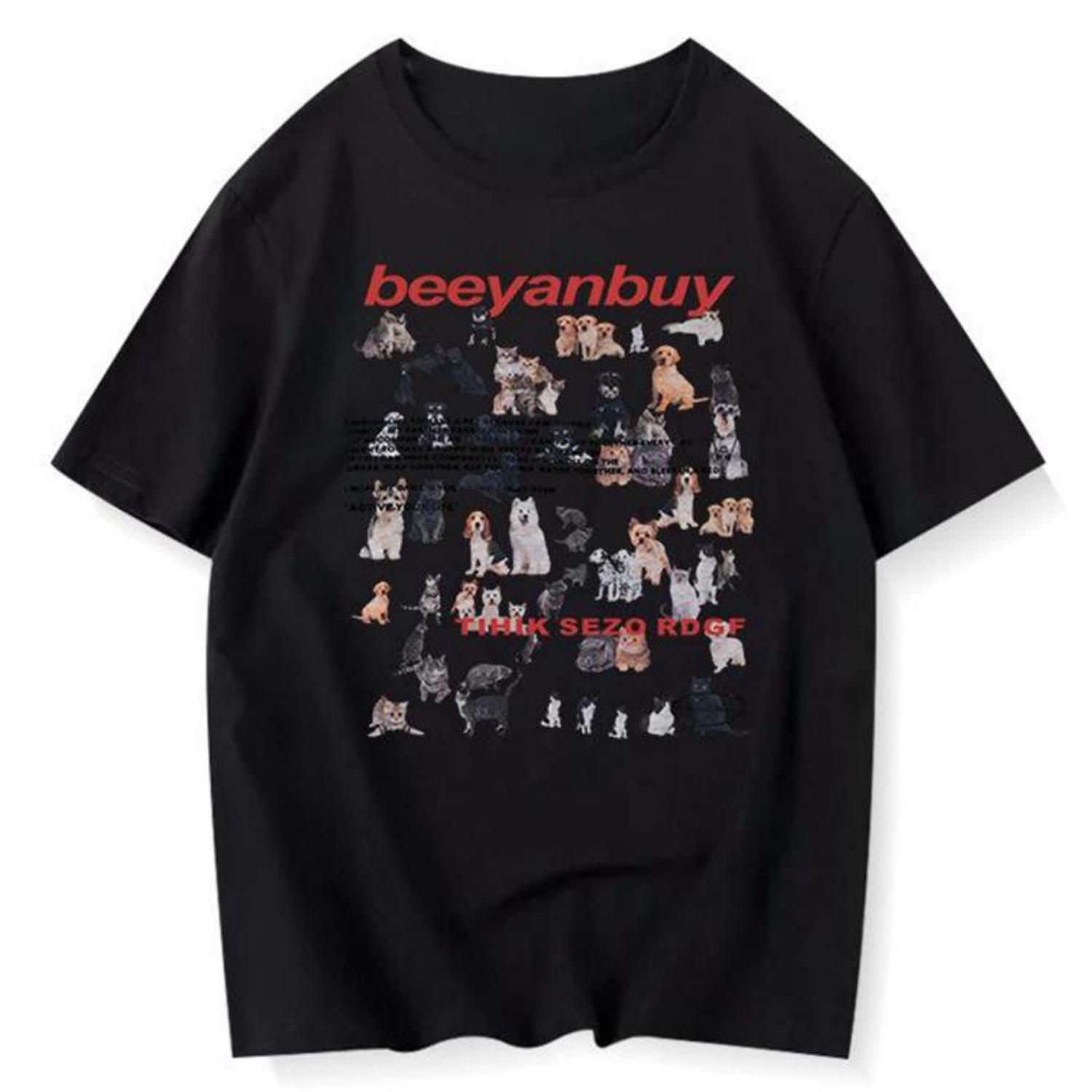 

Футболка с коротким рукавом Harajuku Cartoon Cat Puppy S чёрный