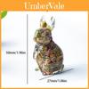 Resin Crystal Bunny Figurine With Elegant Modern Design For Desk Decor