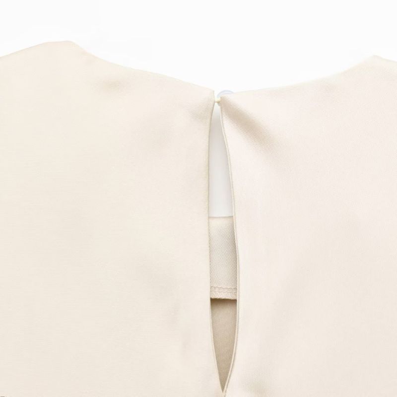 Kaslead New Arrival Women's Clothing Fashion Style Fashion Minimalist Silm Bow Tie Silk Satin Texture Dress