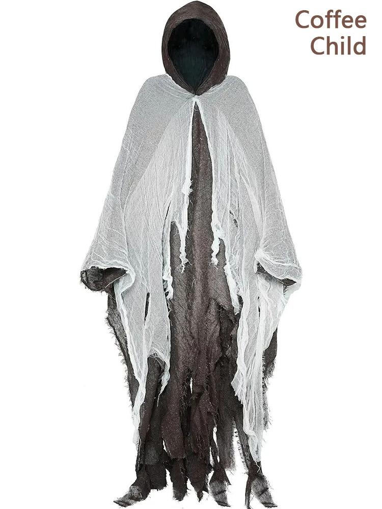 Horror Zombie Tattered Hooded Capes Unisex Halloween Ghost Dementors Cosplay Costume Day of The Dead Party Props Cloaks