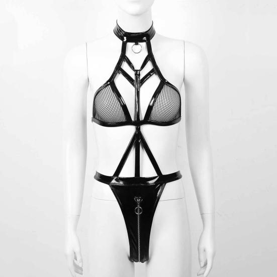 Chique dames bodysuit Catsuit slim fit rits pornografische backless dames bodysuit
