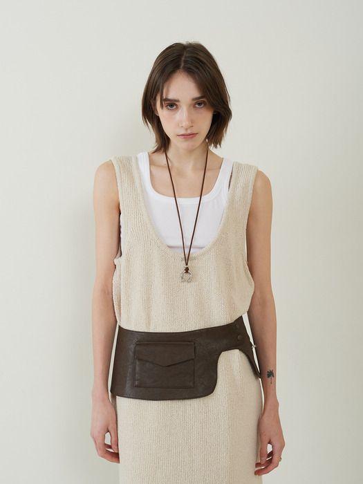 fromwhere Hoop Neckless Brown