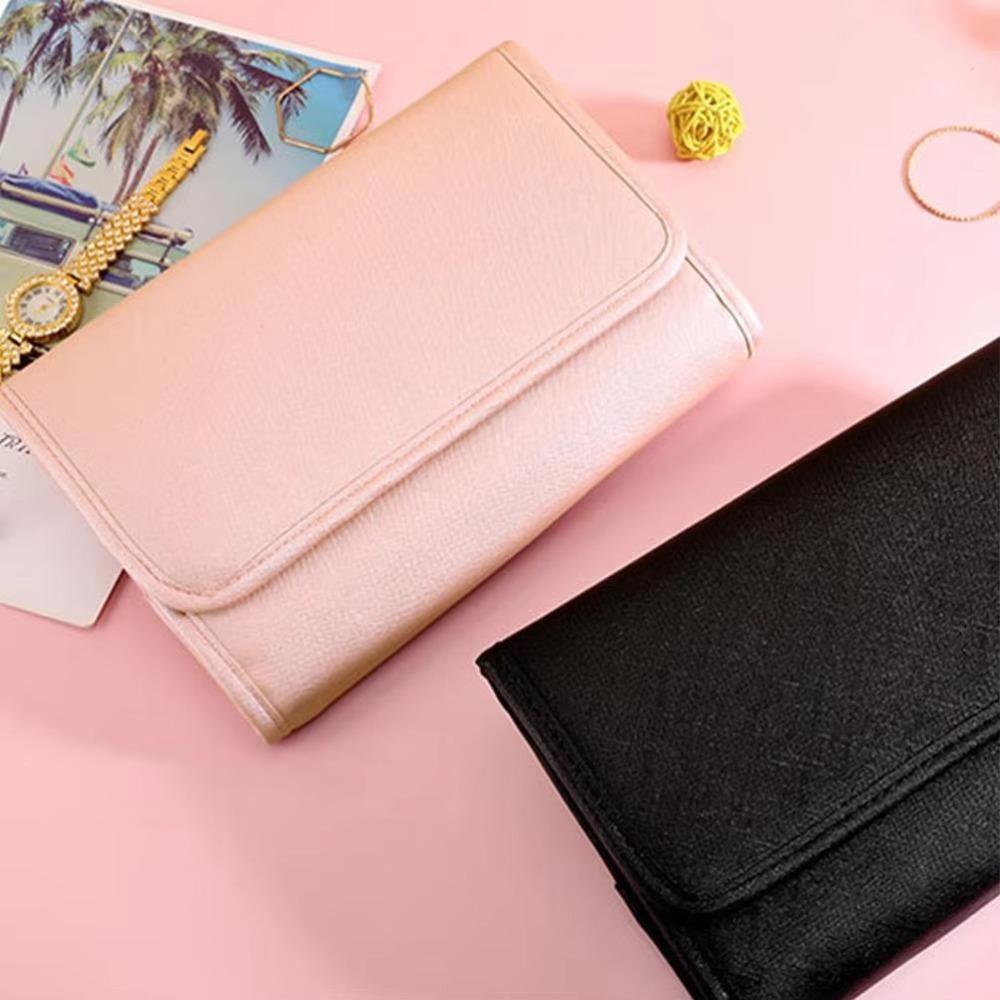 Foldable Jewellery Storage Bag Book Design PU Clear Pockets Portable Necklace Storage Bag with zipper Multifuntional