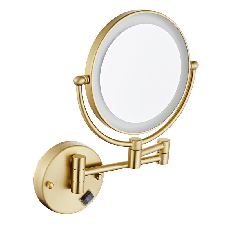 LED Bathroom Vanity Mirror with Folding Makeup Light - Wall-Mounted for Home & Hotel Use