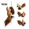 Lanyard Design Hanging Squirrels Christmas Squirrel Ornaments for Tree, Cute Felt Plush Woodland with Pine Handmade Style Holiday Cone, Forest Animal