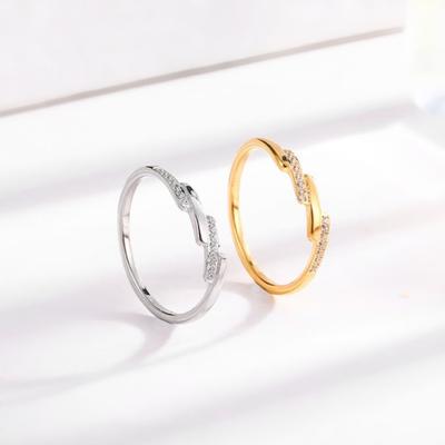 Bague en Acier Titane pour Femmes avec Diamants Micro-Pavés Diagonaux Bagues Élégantes pour Couple Accessoires Tendance